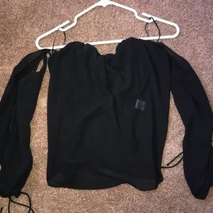 Strapless long sleeve top